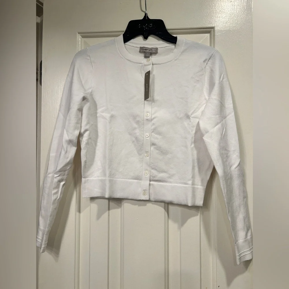 J Crew Jackie Cardigan Sweater XS White NWT Button Front CJ755 J.Crew - Picture 4 of 10